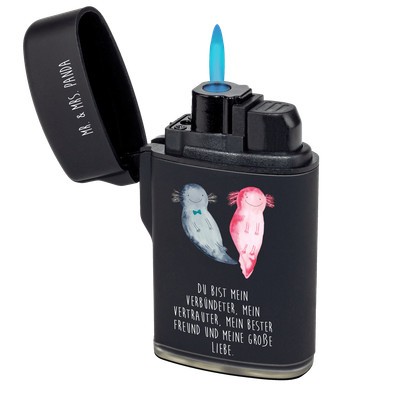 Feuerzeug Axolotl Axel+Lotte - Geschenk Verlobter Liebe Liebesbeweis Molch Lurch