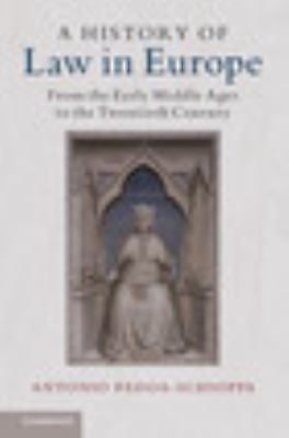 A History Law Europe From Early Middle Ages to Twentieth Centu… 9781107180697 VG