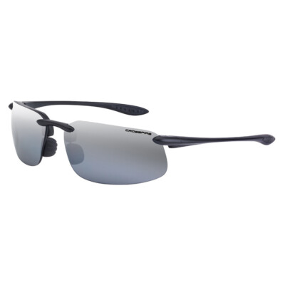 Crossfire ES4 2123 Premium Silver Mirror Lens, Black Frame Safety Glasses