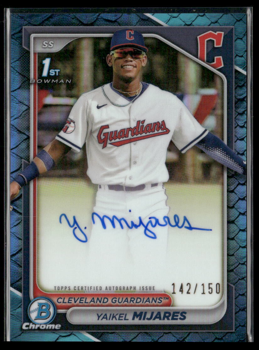 YAIKEL MIJARES 2024 BOWMAN CHROME 1ST REPTILIAN BLUE AUTO /150 Q3841
