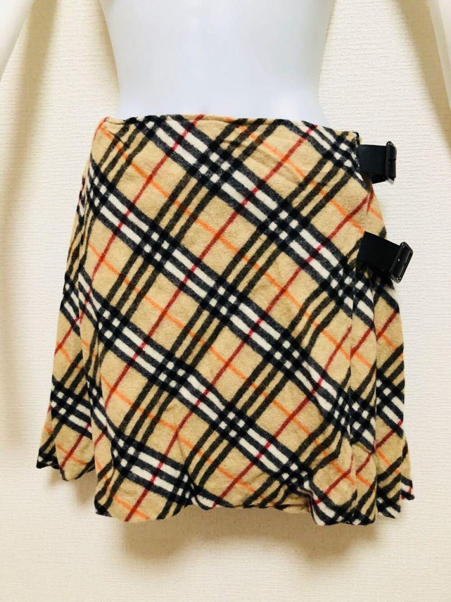 Burberry Mini Skirt Nova Check Beige Tartan Plaid Rap
