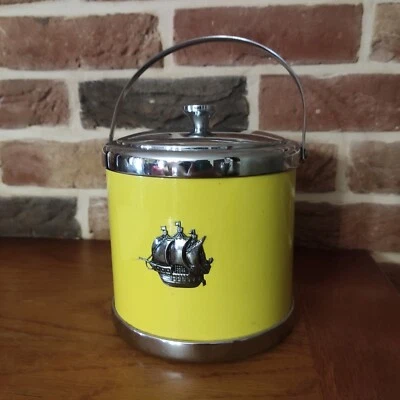 Seau a Glace / Bac a Glacons , jaune Annees 70's Vintage - Photo 1/4
