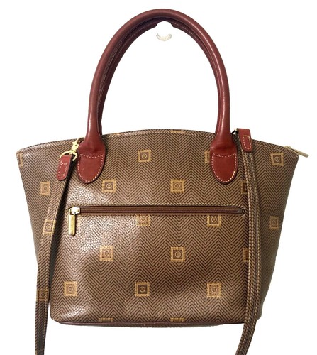 Vintage Texier Brown Monogram Leather Envelope Backpack Bag  display picture 1