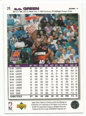 A.C. GREEN 1995-96 COLLECTOR'S CHOICE PLAYERS CLUB CARD NM-MT+ ...