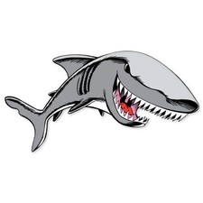 Shark car bumper sticker window decal 5" x 3"