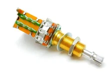 Alpha 500k PUSH PUSH LONG SPLIT SHAFT AUDIO TAPER POT/POTENTIOMETER DPDT