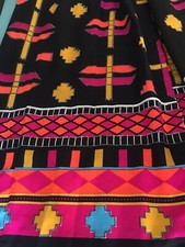 Vintage 60s Maxi Wrap Skirt Psychedelic Boho Day Glo Neon Hippie Hostess S M L