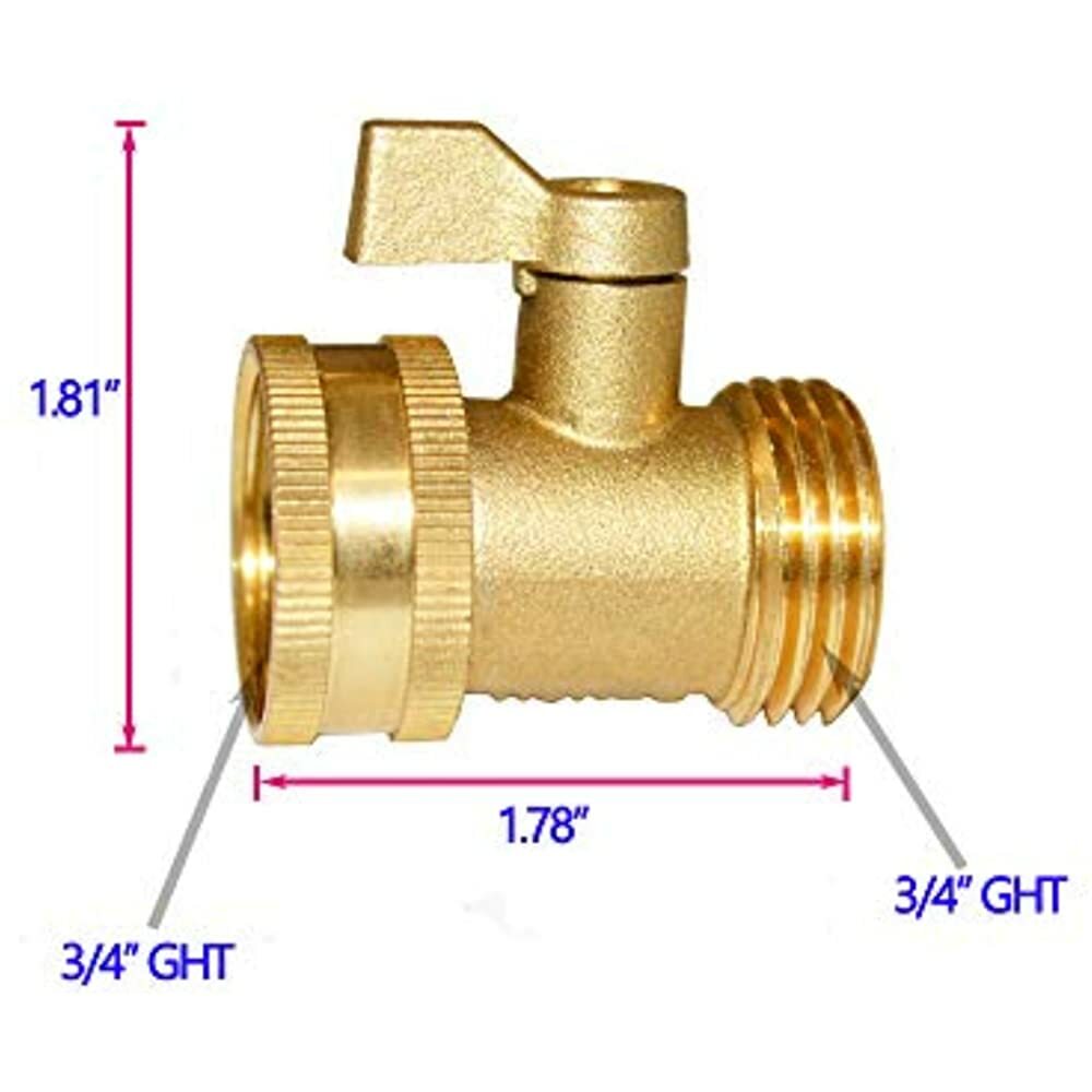 HQMPC Garden Hose Shut Off Valve 3/4" GHT Water Turn Heavy Duty On
