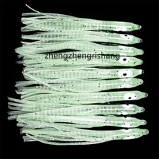 100pc Glow Octopus Squid Skirt Lure Bait Soft Luminous Bait Hoochie Fishing Lure