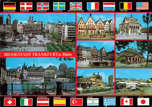 alte AK Frankfrut am Main 8 Ansichten gelaufen Ansichtskarte me1412j - Picture 1 of 2
