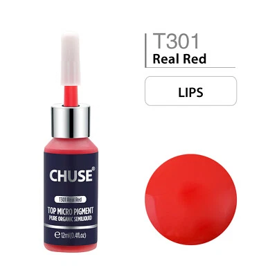 CHUSE Maquillaje Permanente Colores Labios Microblading Tattoo Ink T301 Derma test rojo