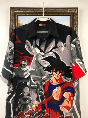 Vintage Dragon Ball Z GOKU GT Camp Shirt AOP Anime 2001 All Over