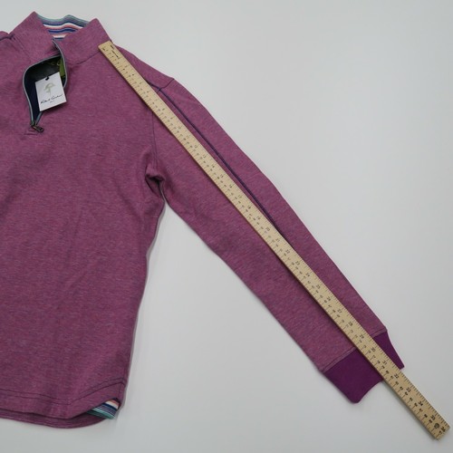 Robert Graham Abdul Herren Large 1/4 Zip Pullover Sweater Fuchsia Rot RS176002CF - Bild 11 von 12