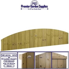 Dome Top Tongue & Groove Semi-Braced Fence Panel W.6ft (183cm) x H.1ft (30cm)