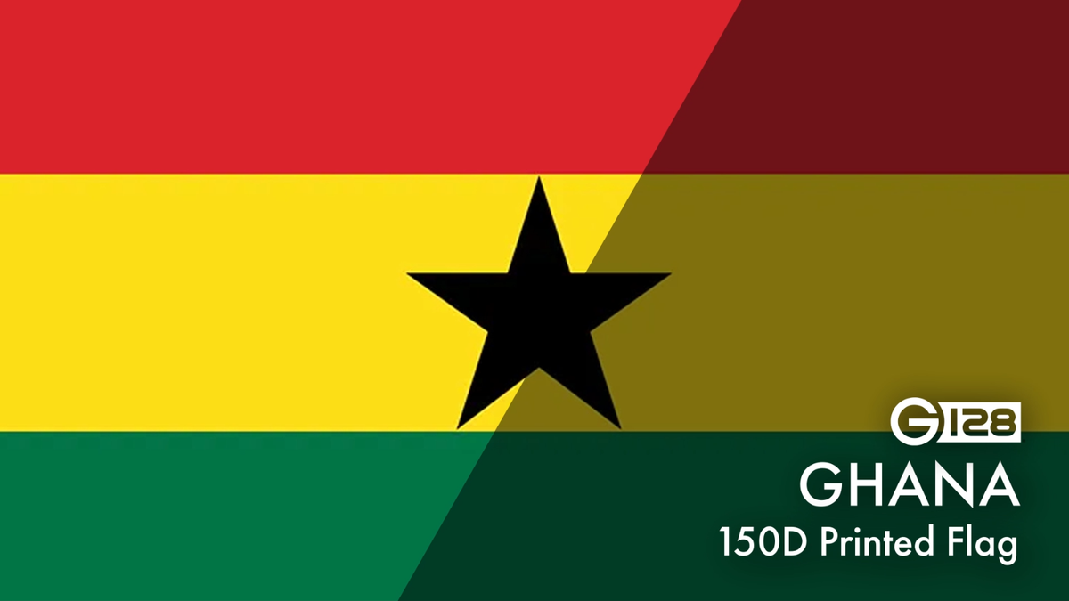G128 Ghana Ghanaian Flag 3x5 Ft Printed 150D Polyester - Indoor