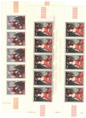 S43733 MONACO 1972 MNH** Paintings 2v FULL SHEET FOLDED