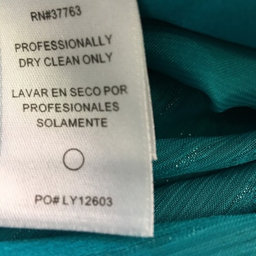 vestido marca LAUNDRY PARA DAMA, de BLOOMINGDALES, sin tirantes, verde azulado, talla 10. A620 - Imagen 16 de 16