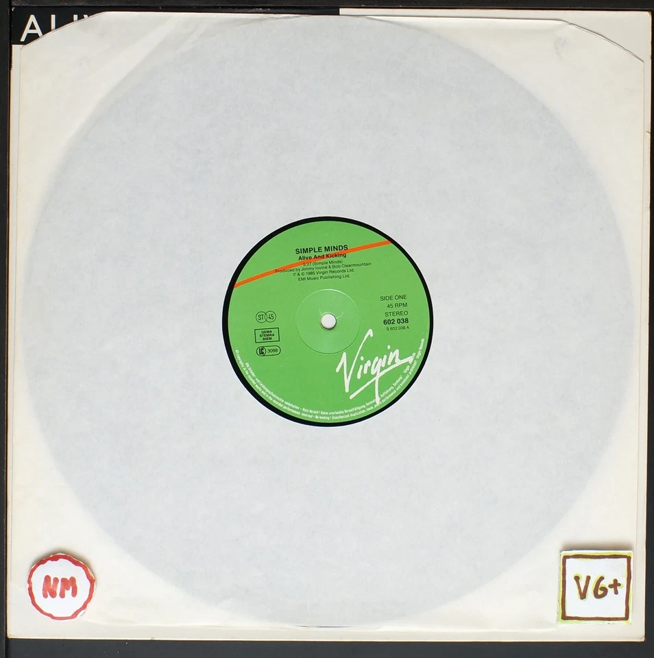 Simple Minds - Alive & Kicking (12" single) [NH06-054] original LP (Germany) - Image 3 of 3