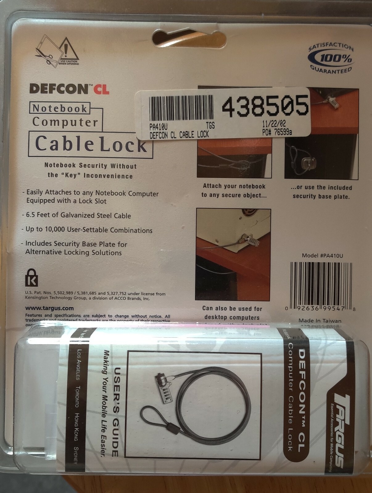 Notebook and computer Cable Lock security Lock Targus Defcon CL eBay