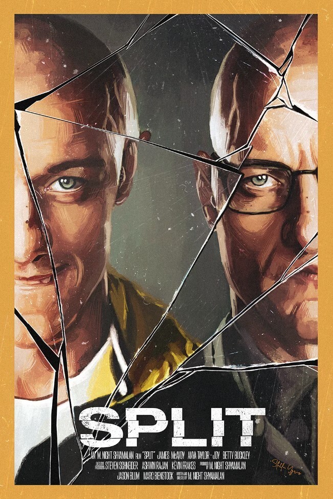 Split Psychological Thriller Movie Film Poster Giclee Print Art