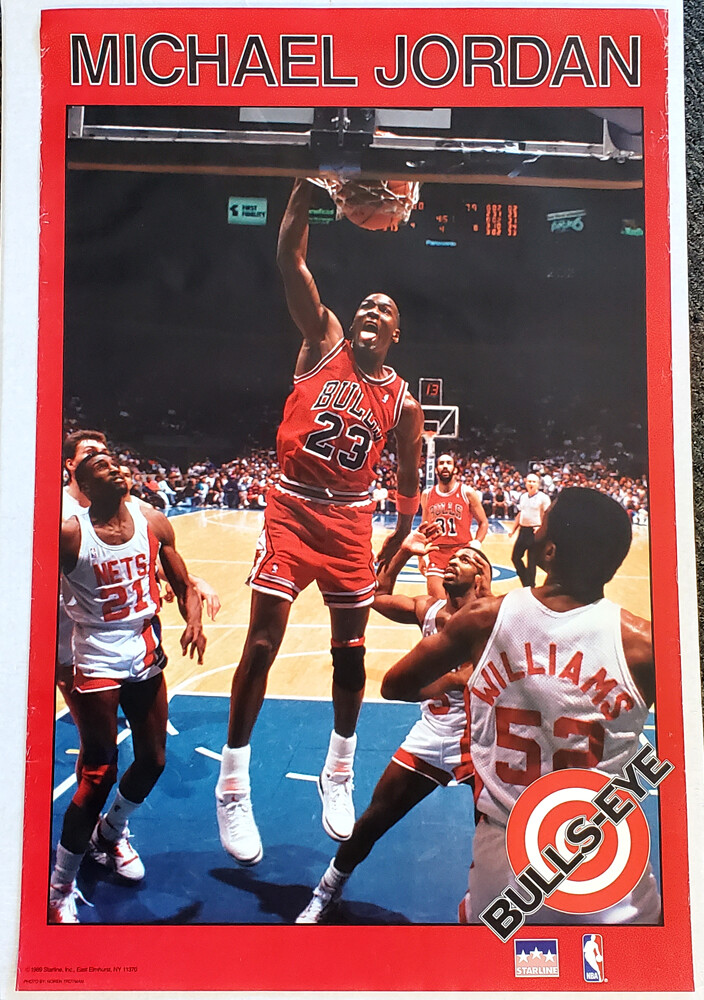 Michael Jordan BULLS EYE Chicago Bulls 1989 22x34 Vintage Starline