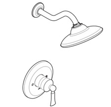 Moen UT35502BN Wynford 2.5 GPM Shower Pressure Balanced Valve Trim, Brushed Nick