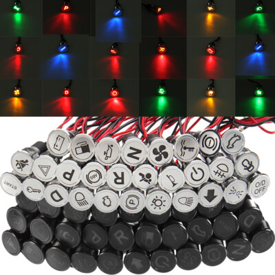 12-36V 8-16mm LED Armaturenbrett Warnleuchte Kontrollleuchte Universal Auto Boot