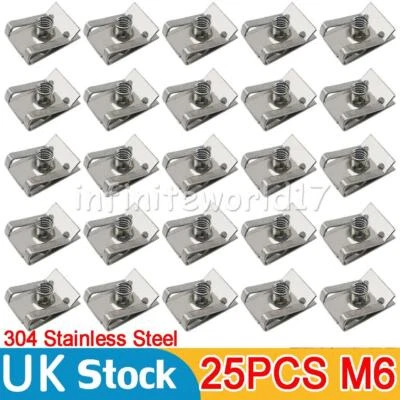 25PCS M6 6mm 304 Stainless Steel Threaded Fairing Clip Spring Speed Spire Clips