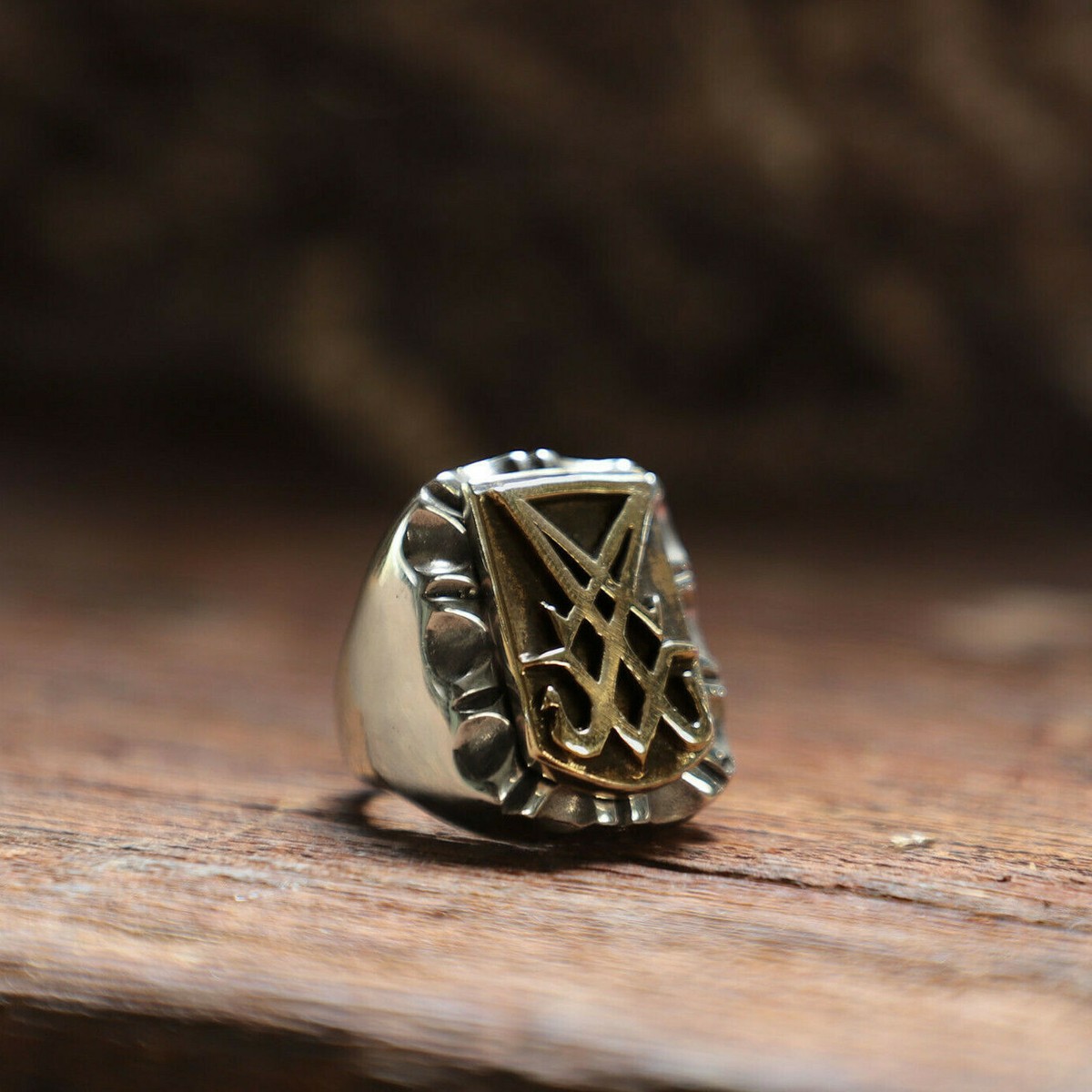Bold Sterling Silver Pentagram Signet Ring – Size 14.5, Mystical Star Symbol Ring - View #12