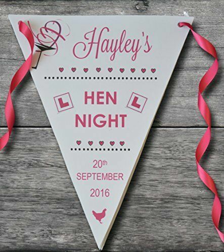 Personalised Hen Party Bunting Bride to Be Pink Gift Game Night Do Decoration