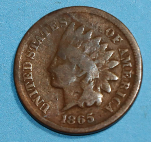 1865 Good (G) Indian Head Penny Cent Fancy Five variety item # 2533