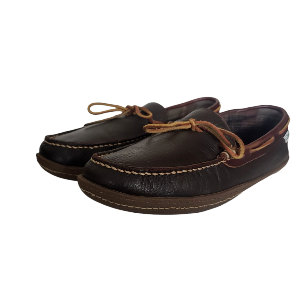 LL Bean Handsewn Moccasin Slippers Men’s Size 11 M Flannel Lined
