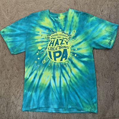 Sierra Nevada T Shirt MEDIUM TIE DYE Green Yellow Hazy Little Thing IPA Beer