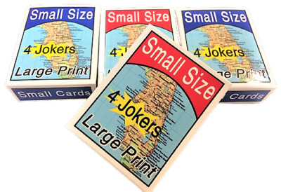 Mini Small Playing Cards 4 Decks Blue Red Great for Kids Tricks Games Free Ship