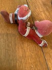 Vintage Flocked Flying Lady And Santa With Package — photo 3