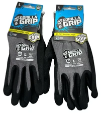 Gorilla Grip Gloves  A3 Cut Protection Fabric Size L 22867 Lot of 2