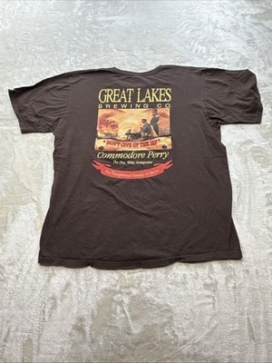 VINTAGE Great Lakes Brewing Company Commodore Perry IPA Short Sleeve Shirt Sz XL