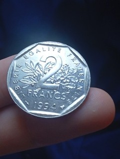 RARE Splendide monnaie de 2 Francs Semeuse 1994 avec différents Abeille