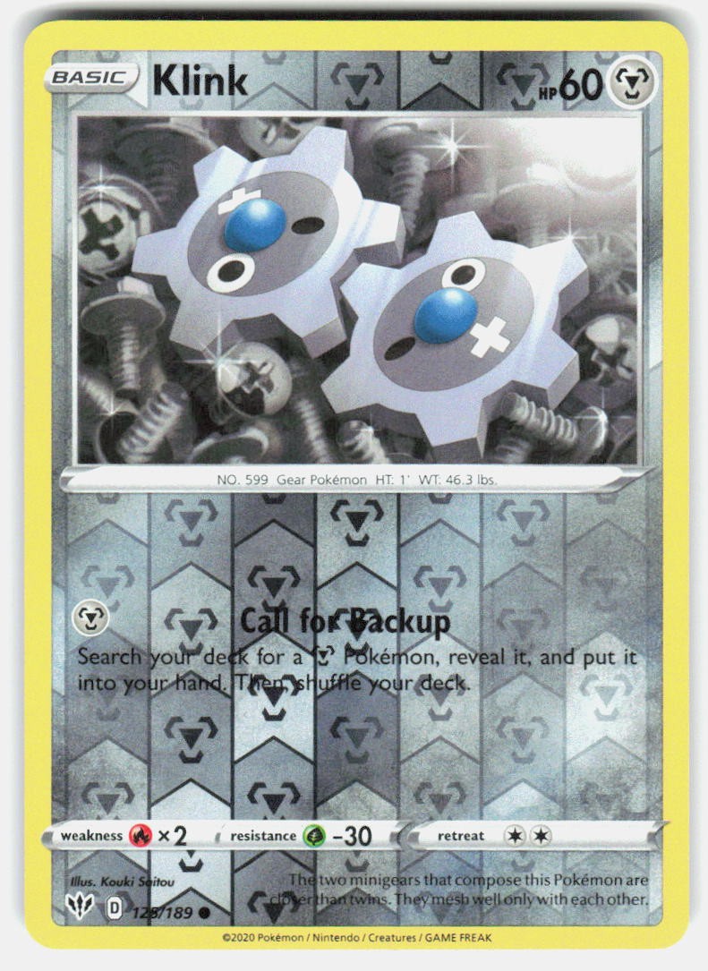 KLINK 125/189 COMMON DARKNESS ABLAZE POKEMON REVERSE HOLO NM/M