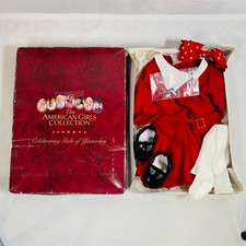 18" American Girl Doll Kit Kittredge Christmas Dress  Scottie Pin, Complete Set