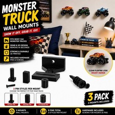 164 Monster Truck Floating Wall Mount 3pk Hardware Included Hot Wheel Trucks