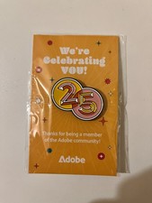 Adobe 25th Anniversary Pin Badge – #AdobeMAX – Jess Miller Design – New in Pack