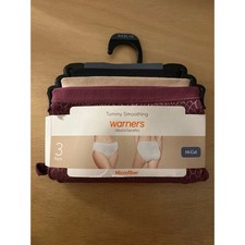 New Women  s 3 pack Warners Tummy Smoothing Brief Undies Hi-Cut Microfiber XXXL