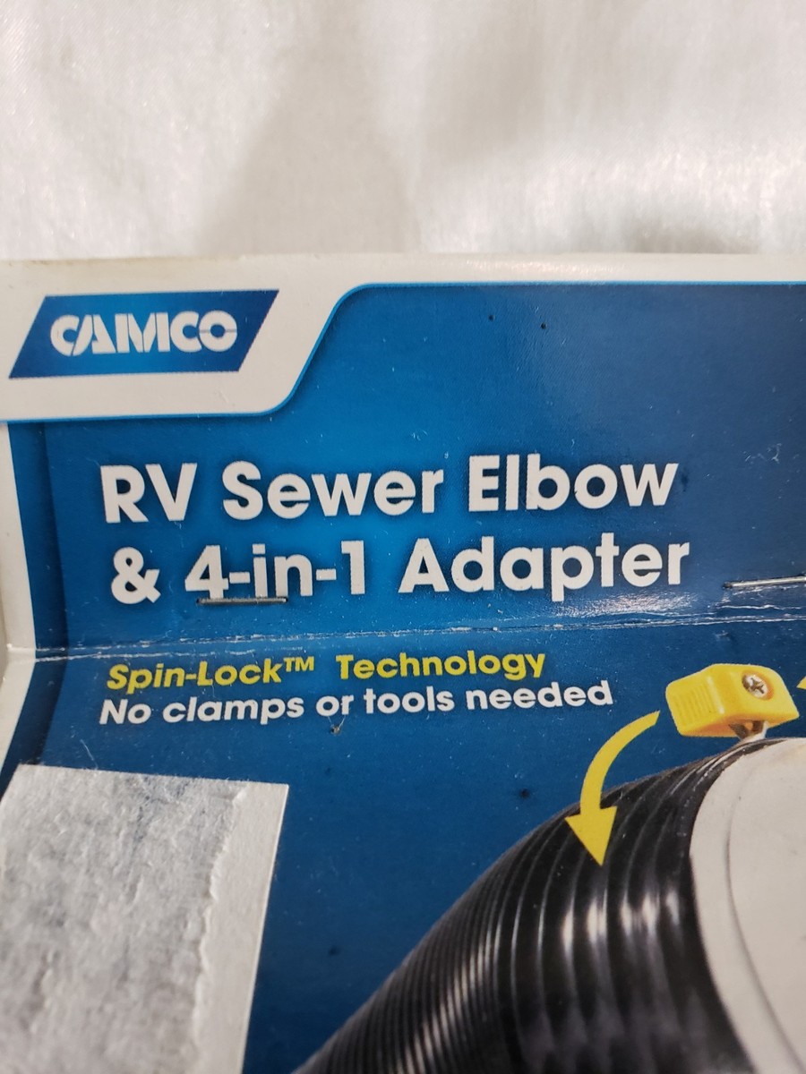 Camco Mfg Inc Rv Easy Slip Sewer Elbow & 4-in-1 Adapter 39144 for