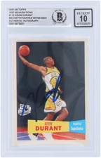 Kevin Durant Supersonics Signed 2007-08 Topps Series 1 57-58 BAS 10 Rookie Card. rookie card picture