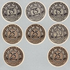 Germany 25 (4 pcs.), 50 (1 pc.), 75 (3 pcs.) Pfennig 1922, UNC.