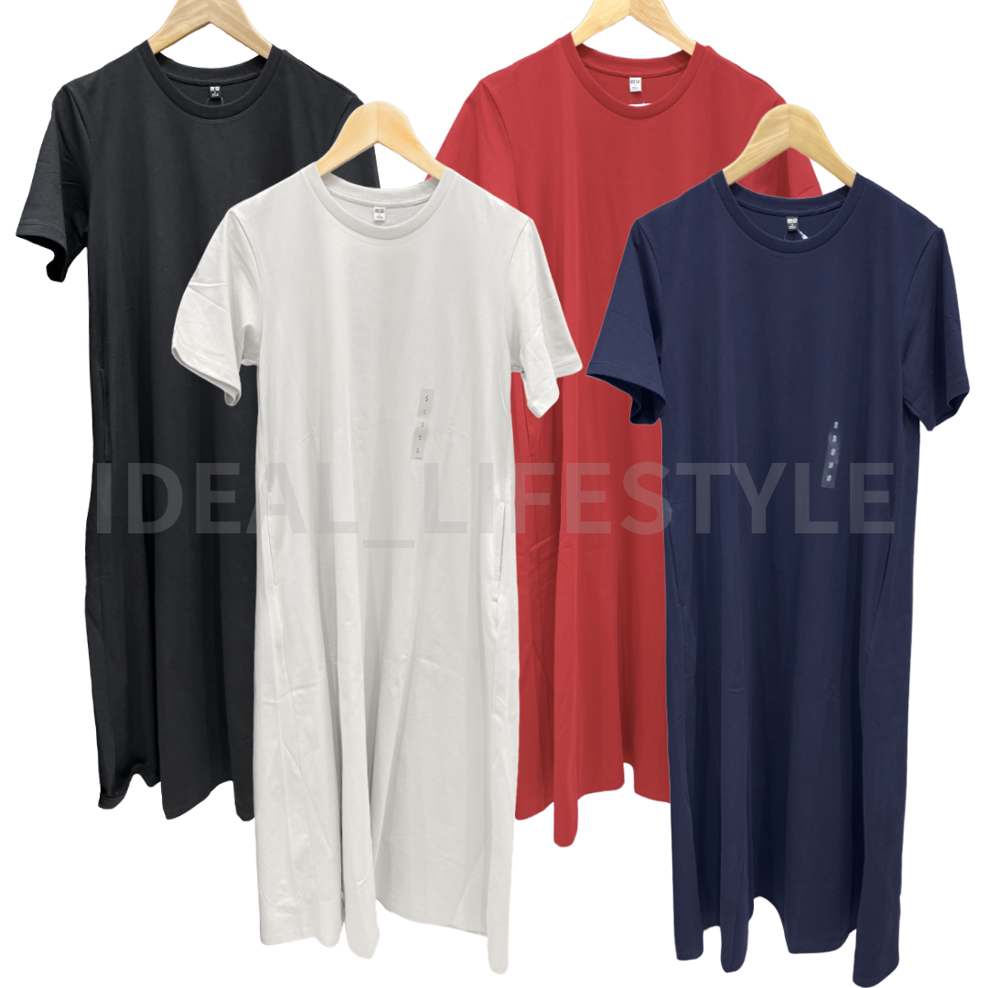 UNIQLO AIRism Cotton T-Shirt Dress S-3XL Short-Sleeve A-Line Women 483986 NWT | eBay UNIQLO AIRism Cotton T-Shirt Dress S-3XL Short-Sleeve A-Line Women 483986 NWT | eBay