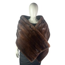 Mahogany MINK Straight Stole, SCAASI, 78  L, Plus Sz 3XL,Certified Vintage Fur