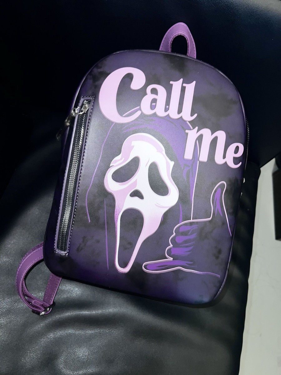 NWT Ghost Face Call Me Mini Backpack (purple/black design) Hot Topic Amazon.com | Hot Topic Scream Ghost Face Call Me Mini  main image 4