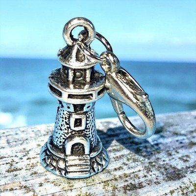LIGHTHOUSE Clip on Charm with Lobster Clasp Jewelry, Stitch Marker, Zipper Pull